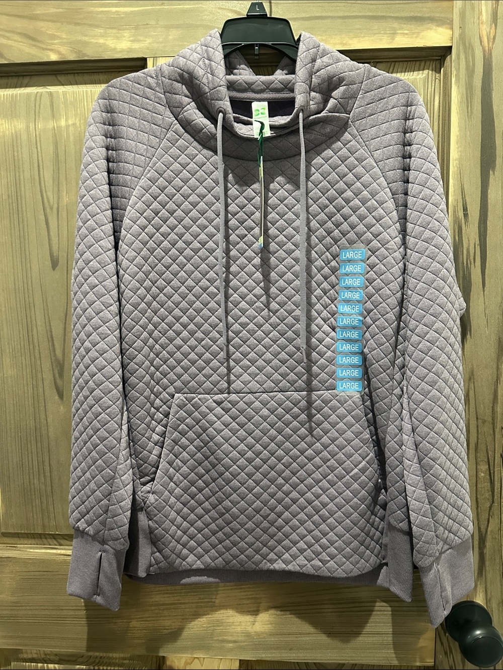 Quilted purple Women's Pullover Hoodie - Large